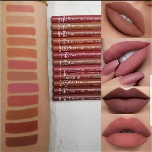 Buy Pack of 12 Matte Lipsticks & Get 12 Flormar Pencils Free