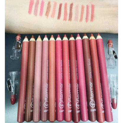 Buy Pack of 12 Matte Lipsticks & Get 12 Flormar Pencils Free